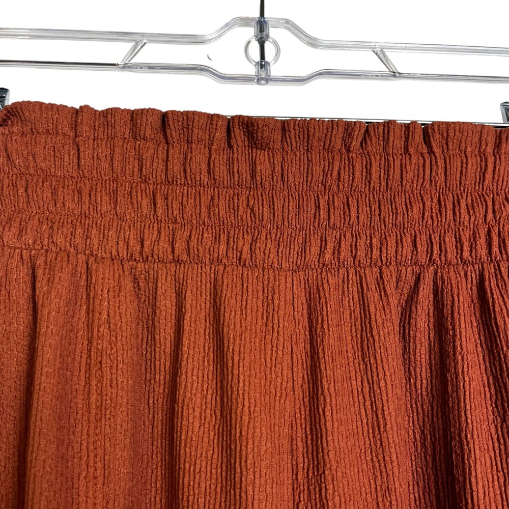 Roxy Women Rust Orange Smocked Wide Leg Crinkle Beach Pants Small - Picture 3 of 7